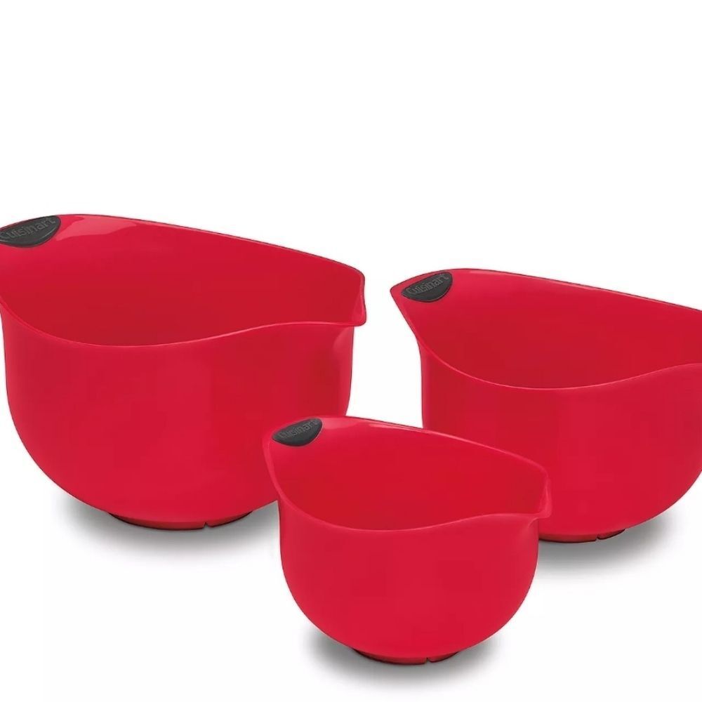 Cuisinart Set Of 3 Mixing Bowls- Red